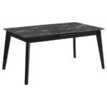 CRESTMONT 5-PIECE EXTENSION LEAF DINING TABLE SET BLACK - Image 5