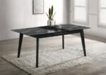 CRESTMONT 78-INCH EXTENSION DINING TABLE BLACK FAUX MARBLE - Image 2