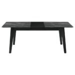 CRESTMONT 78-INCH EXTENSION DINING TABLE BLACK FAUX MARBLE - Image 3