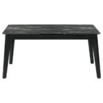 CRESTMONT 78-INCH EXTENSION DINING TABLE BLACK FAUX MARBLE - Image 5