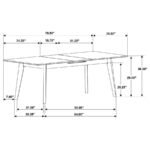 CRESTMONT 78-INCH EXTENSION DINING TABLE BLACK FAUX MARBLE - Image 11