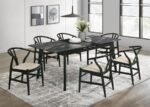 CRESTMONT 78-INCH EXTENSION DINING TABLE BLACK FAUX MARBLE - Image 12