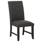 RAMSEY FABRIC UPHOLSTERED PARSON DINING SIDE CHAIR CHARCOAL GREY