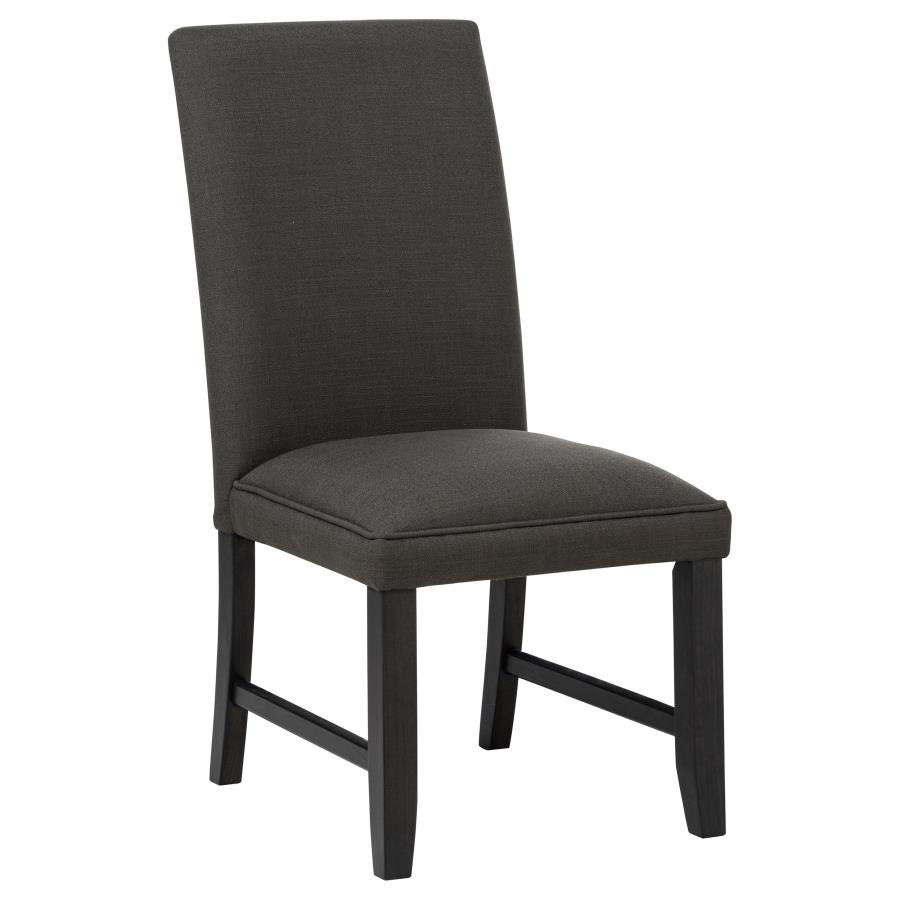 121702CHR_02x900.jpg RAMSEY FABRIC UPHOLSTERED PARSON DINING SIDE CHAIR CHARCOAL GREY - Image 1