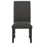 RAMSEY FABRIC UPHOLSTERED PARSON DINING SIDE CHAIR CHARCOAL GREY - Image 2