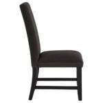 RAMSEY FABRIC UPHOLSTERED PARSON DINING SIDE CHAIR CHARCOAL GREY - Image 3