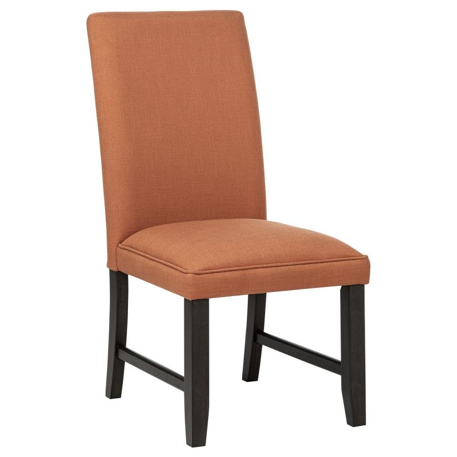 121702SLM_02x900.jpg RAMSEY FABRIC UPHOLSTERED PARSON DINING SIDE CHAIR SALMON ORANGE - Image 1