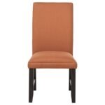 RAMSEY FABRIC UPHOLSTERED PARSON DINING SIDE CHAIR SALMON ORANGE - Image 2
