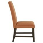 RAMSEY FABRIC UPHOLSTERED PARSON DINING SIDE CHAIR SALMON ORANGE - Image 3