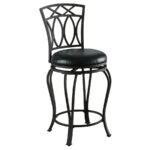ADAMSVILLE UPHOLSTERED SWIVEL COUNTER HEIGHT STOOL BLACK