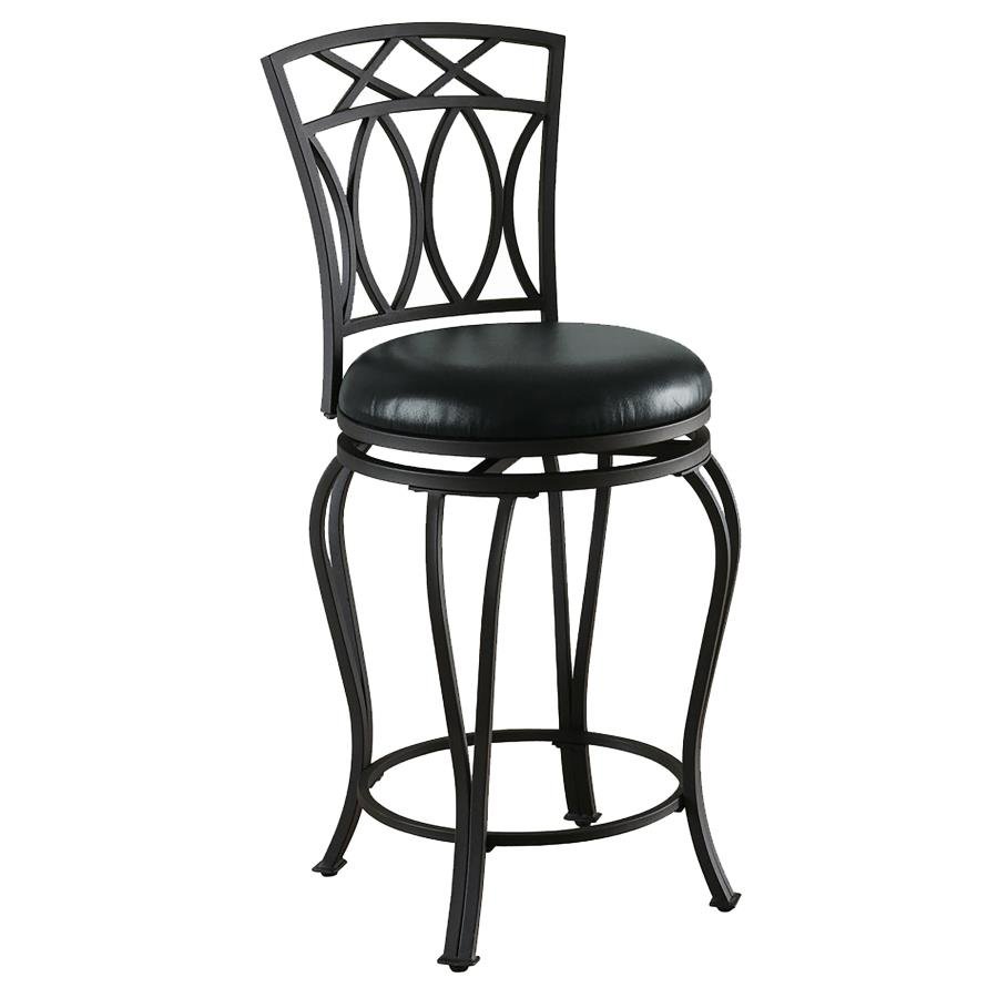 122059_02x900.jpg ADAMSVILLE UPHOLSTERED SWIVEL COUNTER HEIGHT STOOL BLACK - Image 1