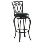 ADAMSVILLE UPHOLSTERED SWIVEL BAR STOOL BLACK