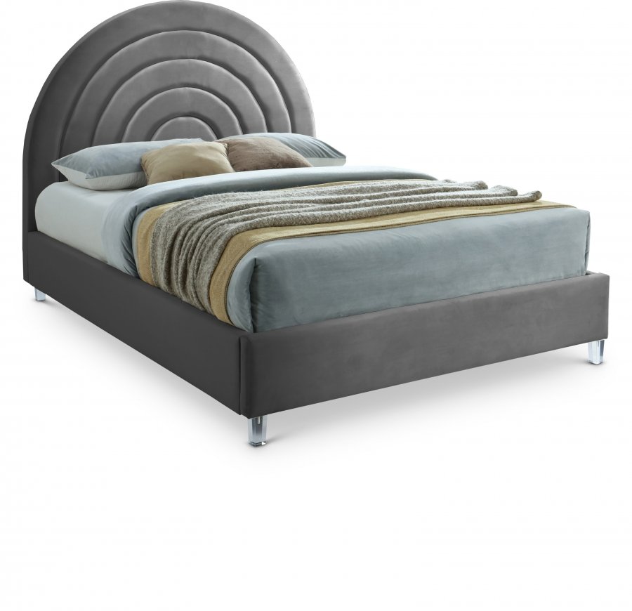 12207.jpg Rainbow Velvet Upholstered Bed - Image 1