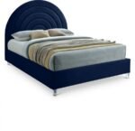 Rainbow Velvet Upholstered Bed