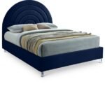 Rainbow Velvet Upholstered Bed