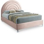 Rainbow Velvet Upholstered Bed