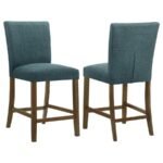 PAXTON UPHOLSTERED COUNTER HEIGHT DINING CHAIR TEAL BLUE (SET OF 2)