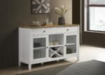 HOLLIS 2-DOOR DINING SIDEBOARD BUFFET STORAGE CABINET WHITE - Image 2