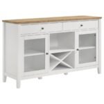 HOLLIS 2-DOOR DINING SIDEBOARD BUFFET STORAGE CABINET WHITE