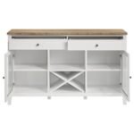 HOLLIS 2-DOOR DINING SIDEBOARD BUFFET STORAGE CABINET WHITE - Image 4