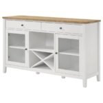 HOLLIS 2-DOOR DINING SIDEBOARD BUFFET STORAGE CABINET WHITE - Image 5