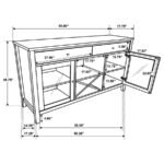 HOLLIS 2-DOOR DINING SIDEBOARD BUFFET STORAGE CABINET WHITE - Image 15