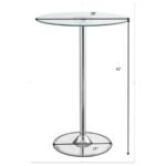 THEA ROUND 28-INCH GLASS TOP LED BISTRO BAR TABLE CHROME - Image 3