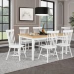 ANDREWS 7-PIECE RECTANGULAR DINING SET LIGHT ASH AND WHITE