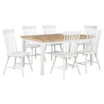 ANDREWS 7-PIECE RECTANGULAR DINING SET LIGHT ASH AND WHITE - Image 2
