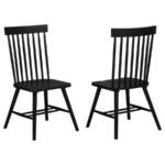 ANDREWS WINDSOR SPINDLE BACK DINING SIDE CHAIR BLACK (SET OF 2)