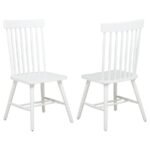 ANDREWS WINDSOR SPINDLE BACK DINING SIDE CHAIR WHITE (SET OF 2)