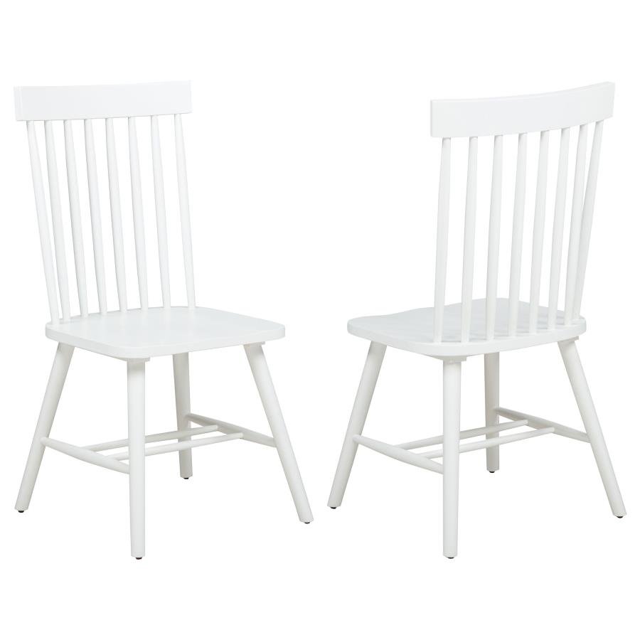 122502WHT_001x900.jpg ANDREWS WINDSOR SPINDLE BACK DINING SIDE CHAIR WHITE (SET OF 2) - Image 1