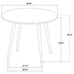 ANDREWS 5-PIECE ROUND COUNTER DINING SET LIGHT ASH AND WHITE - Image 11