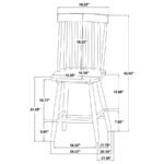 ANDREWS 5-PIECE ROUND COUNTER DINING SET LIGHT ASH AND WHITE - Image 12