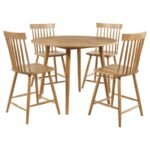 ANDREWS 5-PIECE ROUND COUNTER HEIGHT DINING SET LIGHT ASH - Image 2