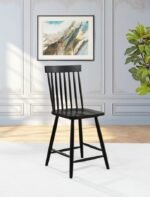 ANDREWS WINDSOR COUNTER HEIGHT DINING SIDE CHAIR BLACK (SET OF 2) - Image 2