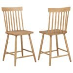 ANDREWS WINDSOR COUNTER HEIGHT DINING SIDE CHAIR LIGHT ASH (SET OF 2)
