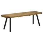 MAVERICK WOOD DINING BENCH NATURAL MANGO AND BLACK