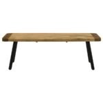 MAVERICK WOOD DINING BENCH NATURAL MANGO AND BLACK - Image 3