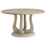 TROFELLO 5-PIECE ROUND DINING TABLE SET WHITE WASHED - Image 3