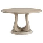 TROFELLO 5-PIECE ROUND DINING TABLE SET WHITE WASHED - Image 4