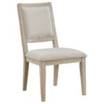 TROFELLO 5-PIECE ROUND DINING TABLE SET WHITE WASHED - Image 6