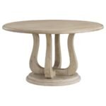 TROFELLO ROUND 60-INCH PEDESTAL DINING TABLE WHITE WASHED