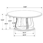 TROFELLO ROUND 60-INCH PEDESTAL DINING TABLE WHITE WASHED - Image 6
