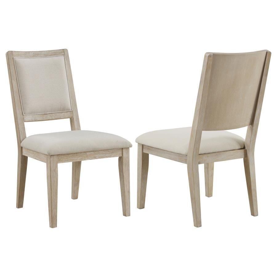123122_001x900.jpg TROFELLO CUSHIONED DINING SIDE CHAIR WHITE WASHED (SET OF 2) - Image 1
