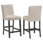 ALBA BOUCLE UPHOLSTERED COUNTER CHAIR BEIGE (SET OF 2)