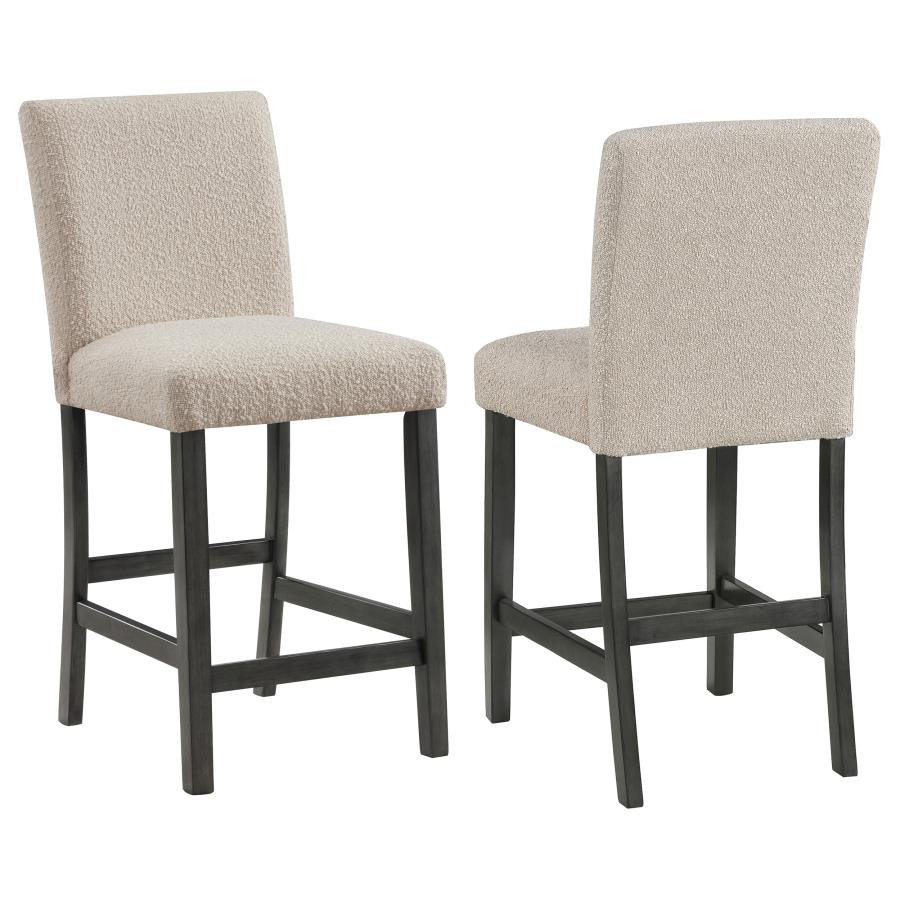 123129_001x900.jpg ALBA BOUCLE UPHOLSTERED COUNTER CHAIR BEIGE (SET OF 2) - Image 1