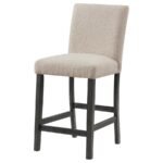 ALBA BOUCLE UPHOLSTERED COUNTER CHAIR BEIGE (SET OF 2) - Image 5