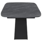 POTERO 73-INCH FAUX MARBLE EXTENSION LEAF DINING TABLE BLACK - Image 6