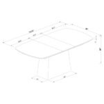 POTERO 73-INCH FAUX MARBLE EXTENSION LEAF DINING TABLE BLACK - Image 8